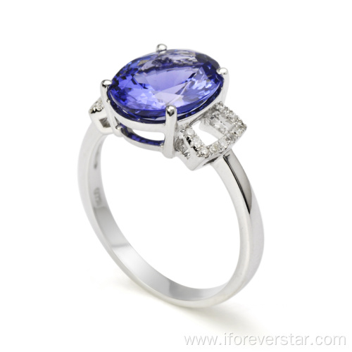 Tanzanite Finger Ring Value 925 Silver Jewelry